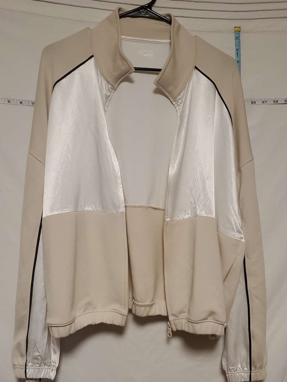 Offline Aerie Zipped Mix Media Oversize Jacket Lg Sport Athletic Sporty Casual